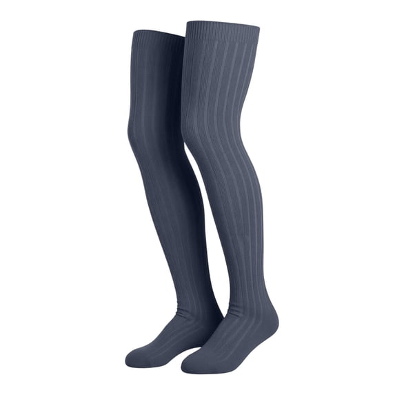 MOJOGO Women's Casual Thigh High Socks Ribbed Cotton Socks Breathable Sock for Spring Summer Free Size