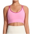 thumbnail image 1 of MOJOGO Women's Cross Back Sports Bra Wireless Double Straps Bralettes with Back Closure Medium Support Yoga Running Bra XL, 1 of 6