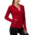 thumbnail image 1 of MOJOGO Women's Full Zip Rash Guard Jackets Sun Protection Hoodies Thumb Holes UV Protection Tops with Pockets Quick Dry Outdoor Jacket S, 1 of 6
