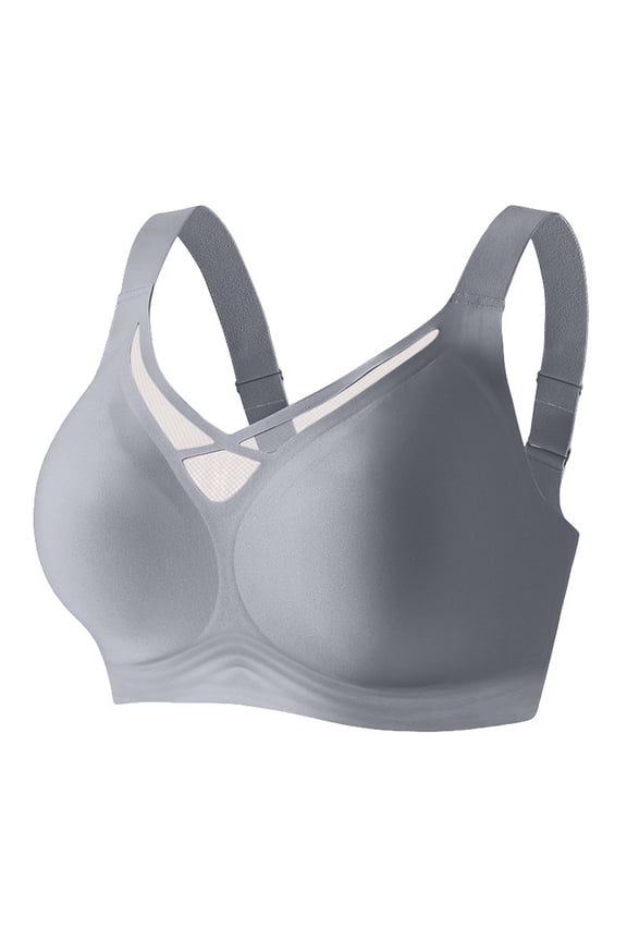 MOJOGO Women's Jelly Bra Soild Color Wireless Mesh Bra with Wide Adjustable Strap Comfortable Seamless Bralettes M