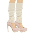thumbnail image 1 of MOJOGO Women's Knitted Leg Warmers Party Dance Sports Yoga Socks Trendy Slouchy Socks Beige Free Size, 1 of 2