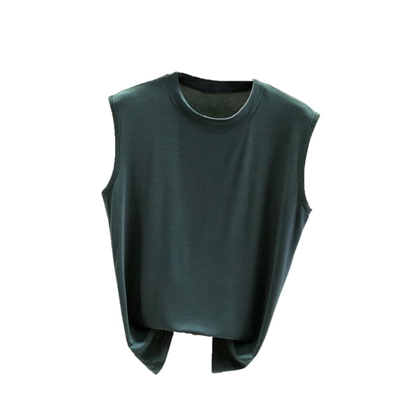 MOJOGO Women's Loose Tank Tops Lightweight Crewneck Cami Tops Summer Sleeveless Modal Tops Green 2XL