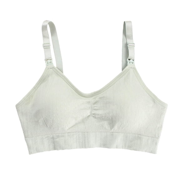 MOJOGO Women's Maternity Bra Open Front Breastfeeding Nursing Bras Ribbed Comfort Sleep Bra with Support S