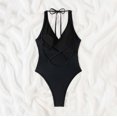 thumbnail image 1 of MOJOGO Women's Sequin Deep V One-Piece Swimsuit High-Cut Leg Swimwear Trendy Swimwear for Pool Party Beach Bathing Suits L, 1 of 9