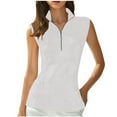 thumbnail image 1 of MOJOGO Women's Sleeveless Tops Half Zip Up Collared Tank Tees Breathable Mesh Athletic Top for Summer Outdoor White S, 1 of 6
