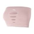thumbnail image 1 of MOJOGO Women's Strapless Bandeau Bra Ribbed Cutouts Bra Trendy Wirefree Bra with Light Support M, 1 of 5