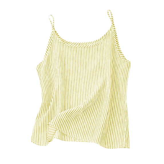 MOJOGO Womens Cami Tops Striped All Day Wear Tank Top Lighweight Sleeveless Short Shirts Spring Summer Trendy Outfits M