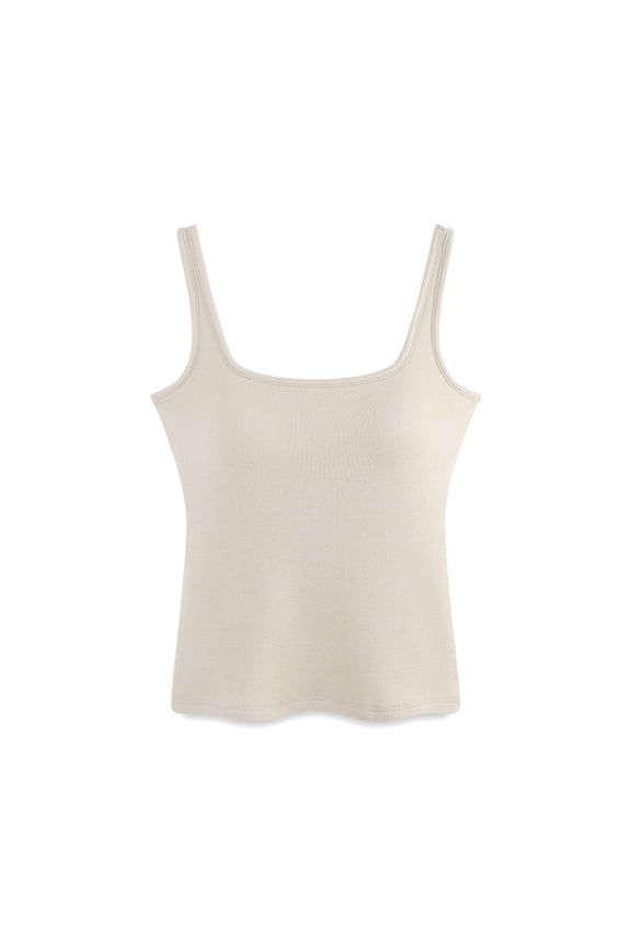 Womens Casual Tank Tops Ribbed Square Neck Undershirts Summer Breathable Base Layer Sliming Camisole Top