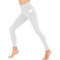 thumbnail image 1 of MOJOGO Womens Leggings High Waiste Workout Pants Soft Gym Yoga Pants Fleece Lined Fitness Jogging Bottoms with Pockets White 2XL, 1 of 9