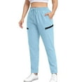 thumbnail image 1 of MOJOGO Womens Plus Size Sweatpants Solid Drawstring Straight Leg Trousers Athletic Pants with Zipper Pockets Light Blue XL, 1 of 6