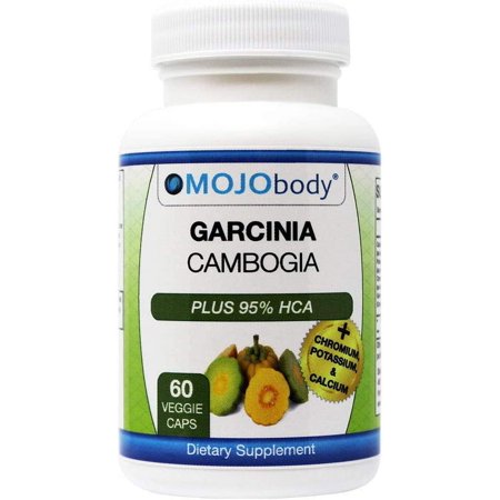 MOJObody Garcinia Cambogia Plus 95% HCA & Chromium, Potassium & Calcium Supports Appetite Suppression, Reduces Stress, 1400mg per Serving, 60 Veggie Capsules