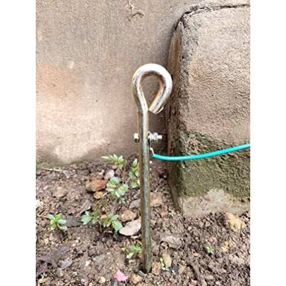 MOKIKUBA- Portable Ground Rod with15ft Flexible Grounding Wire UL Listed | Great for Electric Fences,Antennas,Satellite Dishes,Ground Post Pin,Tie out Stake (Portable Ground Rod with 15ft Wire)