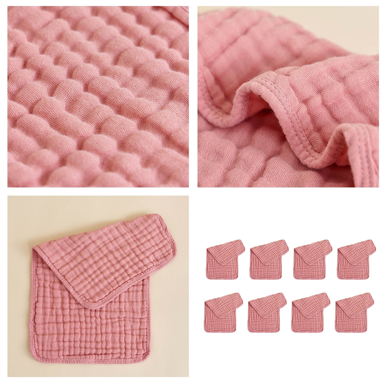 MOKINGTOP 8 Pack Muslin Burp Cloths Baby Burp Clothes Burp Rags for Boy Girls Muslin Bibs 6