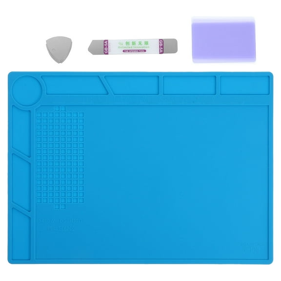 MOKKHNB 1 Set Repair Work Mat Silicone Blue Workbench Protection Heat Protection Back to School