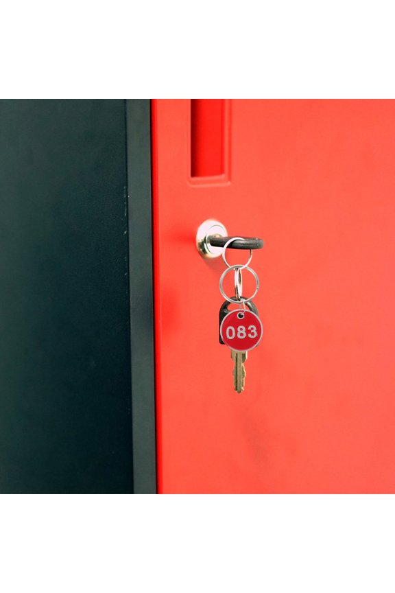 100Pcs Aluminum Number Tags Red Key Tags for Organizing Keys in Hotels