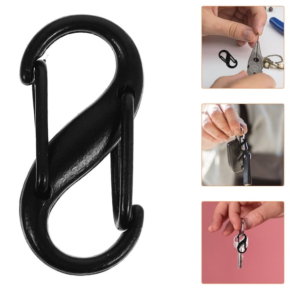 MOKKHNB 100Pcs Black S Shape Hooks Zinc Alloy Strong Load Capacity for Home Office Kitchen Use