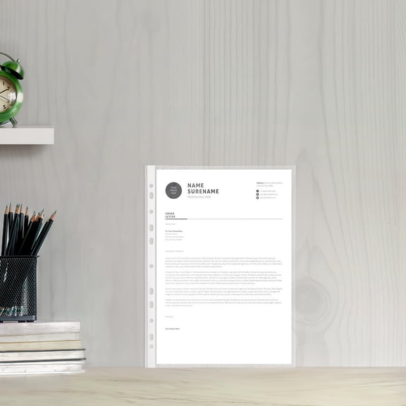 MOKKHNB 100Pcs Transparent Page Protectors PP Files Protective Films Perfect for Office