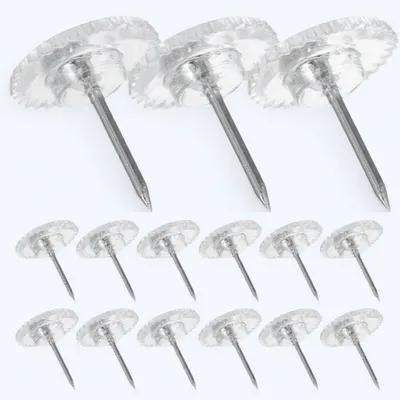 MOKKHNB 100Pcs Transparent Push Pins Clear Thumbtacks for Office and Home Message Boards