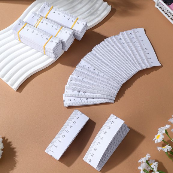 MOKKHNB 100Pcs White Paper Measuring Tape Disposable Double Sided for Precise Measurements