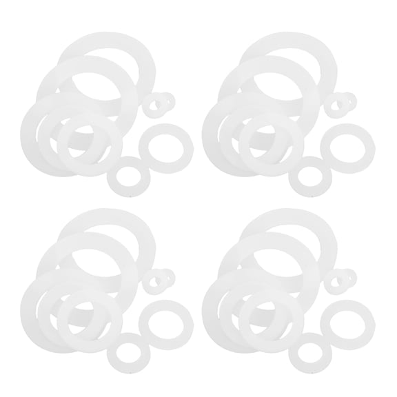 MOKKHNB 100Pcs White Silicone Flat Washers for Pipe Sealing Anti Leak and Pressure Resistant