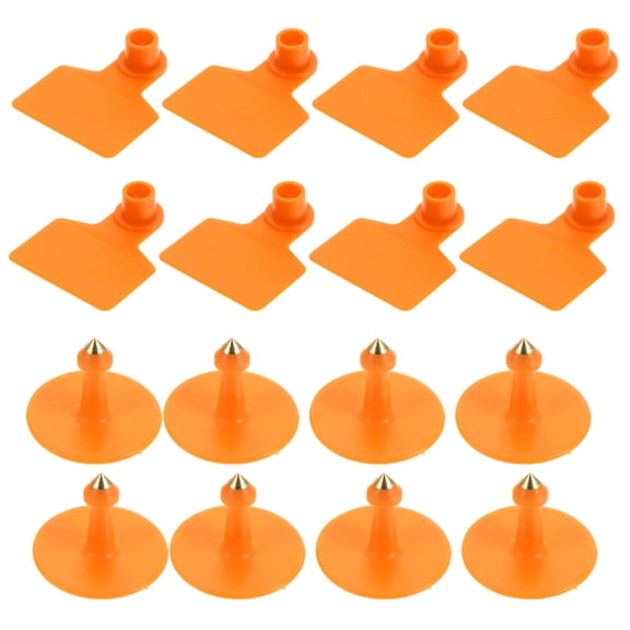 MOKKHNB 100pcs Animal Ear Tags for Cattle Management and Identification in Orange