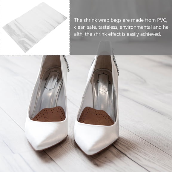 MOKKHNB 100pcs Heat Shrink Film Transparent Shrink Wrap Bags PVC Display for Shoes