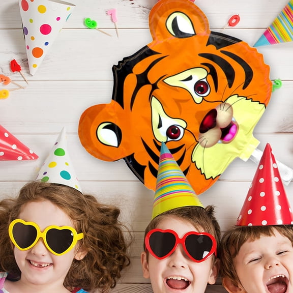 MOKKHNB 10Pcs Animals Balloons Tiger Pattern Assorted Color Inflatable Balloons for Party Decor