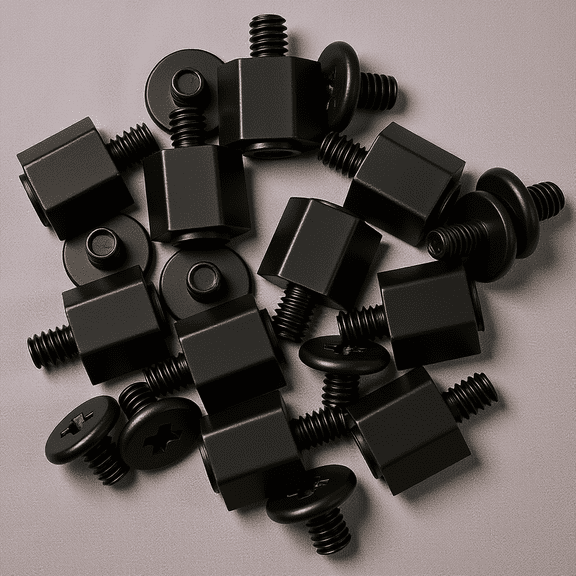 MOKKHNB 10Pcs Black Metal M2 SSD Mounting Screws Durable Rust Resistant Computer Accessory