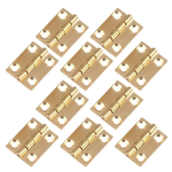 MOKKHNB 10Pcs Decorative Brass Cabinet Door Hinges Golden Metal Hardware for Home Use