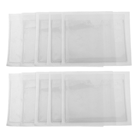 MOKKHNB 10Pcs Clear Adhesive PVC Plastic Card Holders Flexible Label Pockets for Display Use