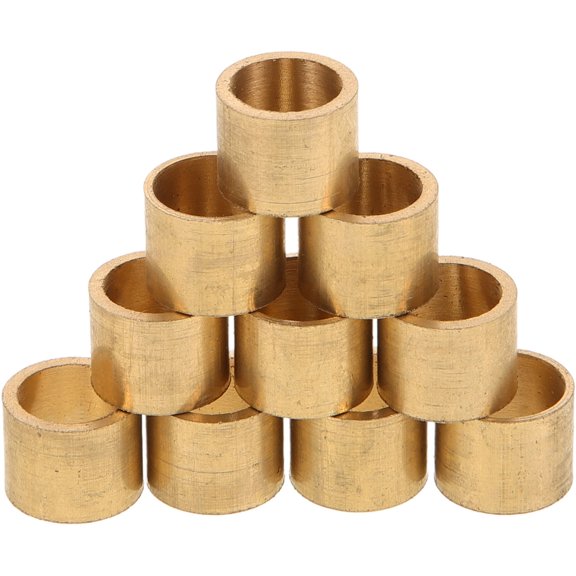 MOKKHNB 10Pcs Durable Golden Metal Cue Ferrules for Pool Stick Replacement with Smooth and Safe Surface