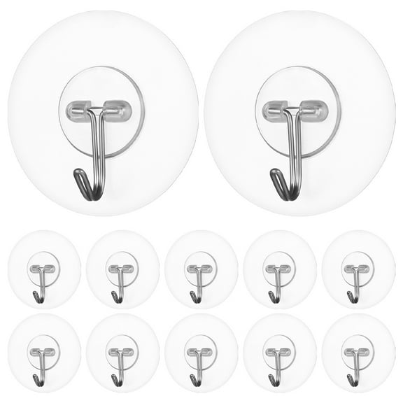 MOKKHNB 10Pcs Heavy Duty Transparent Wall Hooks for Shower Bathroom and Home Use