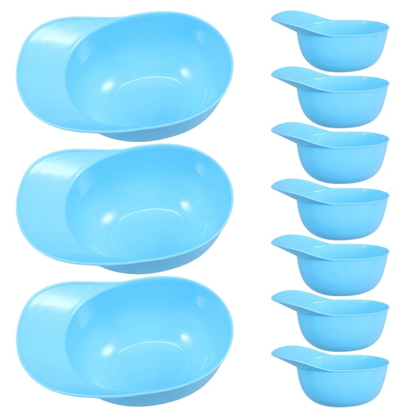MOKKHNB 10Pcs Ice Cream Bowls Sky Blue Reusable Plastic Dessert Bowls for Kitchen Use