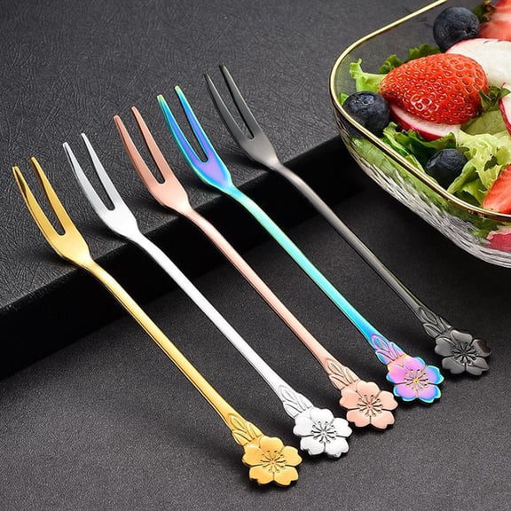 MOKKHNB 10Pcs Plated Silver Stainless Steel Forks for Cake Fruits and Snacks Multipurpose Kitchen Accessories