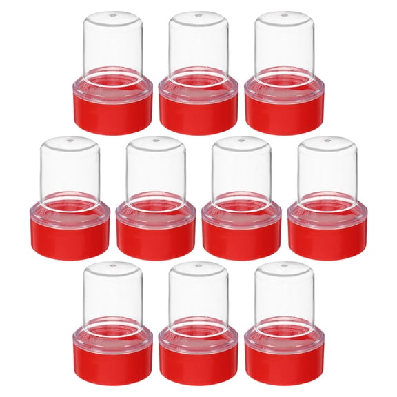 MOKKHNB 10Pcs Red Clear Plastic Stamper Storage Box Portable Design for Office Seal Organization