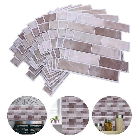 MOKKHNB 10Pcs Self Adhesive Brick Pattern Wallpaper Peel and Stick Removable Tile Stickers for Kitchen Bath