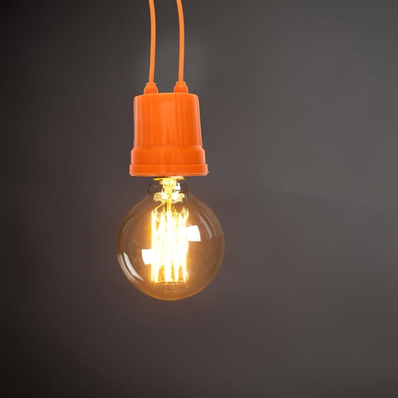 MOKKHNB Threaded Waterproof Lamp Socket, Orange, Easy Install, Stylish for DIY and Restoration