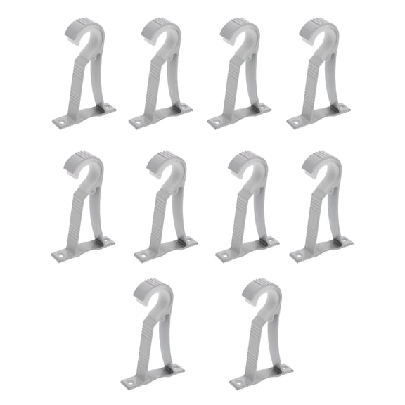 MOKKHNB 10Pcs White Curtain Bar Base Shelf with Aluminum Material Stylish Curtain Rod Brackets for Window Dressings
