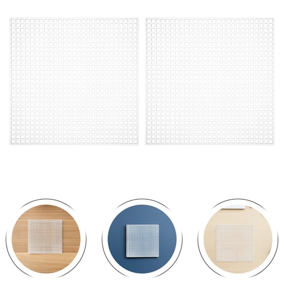 MOKKHNB 10Pcs White Plastic Craft Mesh Sheets for Embroidery Cross Stitch DIY Projects