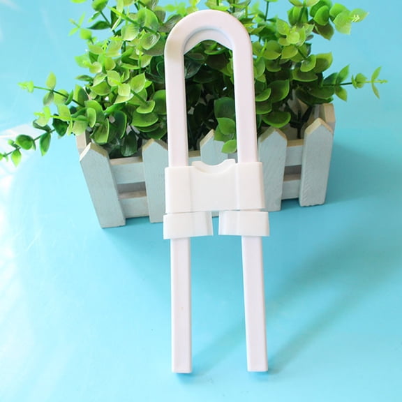 MOKKHNB 10Pcs White U Shape Sliding Safety Lock for Childproof Cabinet Doors