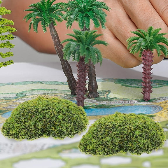 MOKKHNB 12Pcs Green Artificial Moss Stones Durable Faux Mossy Stone for Bonsai and Landscape
