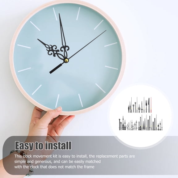MOKKHNB 14Sets Plastic Clock Hands Set Black for Wall Clock Repair DIY Craft Projects