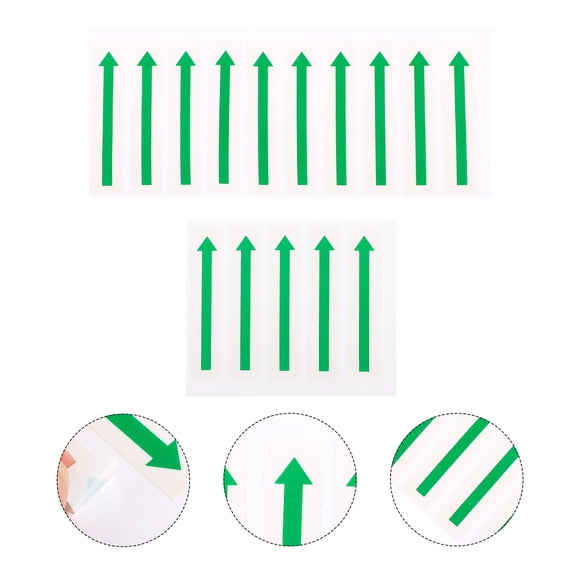 MOKKHNB 15Pcs Arrow Straight Decal Green Warning Labels for Gym Community Center