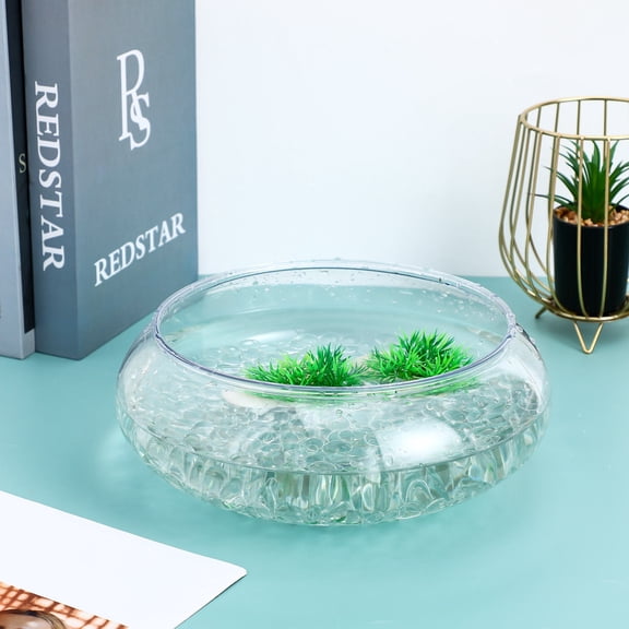 MOKKHNB 1Pack Flat Transparent Glass Marbles Sturdy Clear Beads for Vase and Garden Decoration