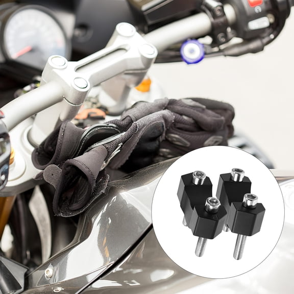 MOKKHNB 1Pair Adjustable Motorcycle Handlebar Riser Clip Sturdy Black Alloy Clamp
