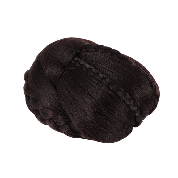 MOKKHNB 1Pc Coffee Synthetic Hair Bun Chignon Wig for Formal Dance and Prom Styles
