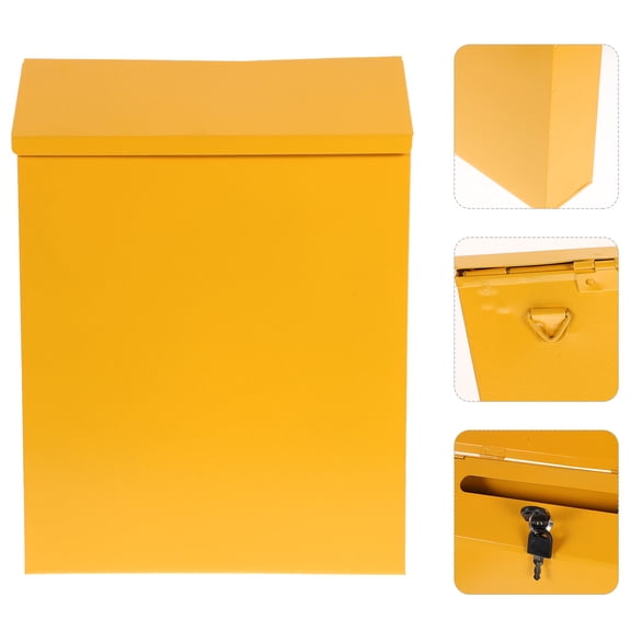 MOKKHNB 1Pc Creative Wall Mounted Suggestion Box Yellow for Confidential Mail and Letters