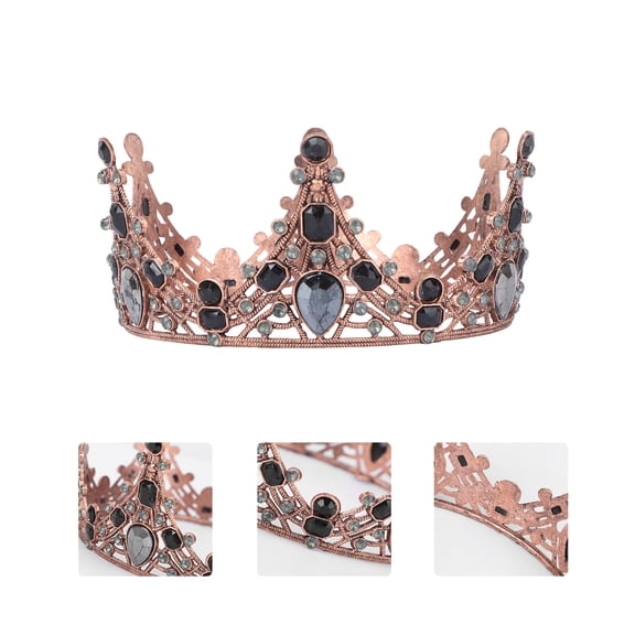 MOKKHNB 1Pc Gorgeous Multi Color Baroque Crown Tiara for Wedding Engagement Events