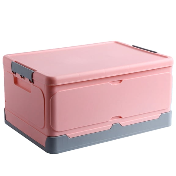 MOKKHNB 1Pcs Sweater Storage Box Pink PP Plastic Foldable Organizer for Home Bathroom
