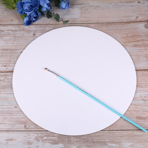 MOKKHNB 1Pc White Round Art Canvas Panel Durable Canvas Board for Painting with Oils and Acrylics